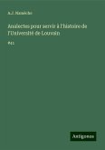 Analectes pour servir à l'histoire de l'Université de Louvain Analectes pour servir à l'histoire de l'Université de Louvain
