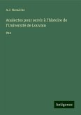 Analectes pour servir à l'histoire de l'Université de Louvain Analectes pour servir à l'histoire de l'Université de Louvain