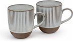 1x2 Bredemeijer Mugs Ingo 450ml Tassen Steingut weiße Str.147081