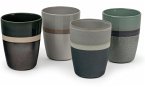 1x4 Bredemeijer Mugs Sven 200ml Tassen Steingut Streifen 147080