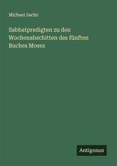 Cover Sabbatpredigten zu den Wochenabschitten des fünften Buches Moses