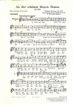 Cover An der schönen blauen Donau op.314 für gem Chor und Klavier Chorstimme Sopran