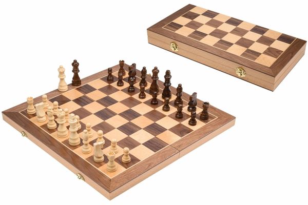 Philos 2616 - Schachkassette mit Schachfiguren, Feld 40 mm, KH 76mm, mit zusätzlichem Damenpaar