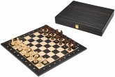 Philos 2515 - Schachset schwarz, Turnier, Feld 50 mm, mit Holzkassette für Schachfiguren