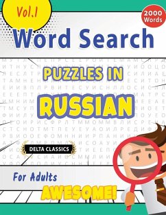 Cover WORD SEARCH PUZZLES IN RUSSIAN FOR ADULTS - AWESOME! VOL.1 - DELTA CLASSICS