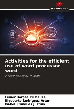 Cover Activities for the efficient use of word processor word
