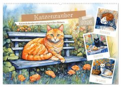 Cover Katzenzauber - Katzenkalender mit stimmungsvollen Bildern (Wandkalender 2026 DIN A2 quer), CALVENDO Monatskalender