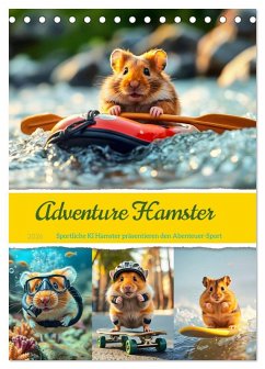 Cover Adventure Hamster - Sportliche KI Hamster präsentieren den Abenteuer-Sport (Tischkalender 2026 DIN A5 hoch), CALVENDO Monatskalender