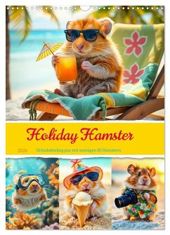 Cover Holiday Hamster - Urlaubsfeeling pur mit sonnigen KI Hamstern (Wandkalender 2026 DIN A3 hoch), CALVENDO Monatskalender