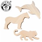 CORVUS A600718 - Kids at Work, Linden-Holzrohling 3er Mini-Set (Panther/Pony/Delfin), Schnitzholz
