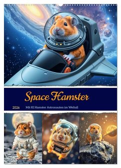 Space Hamster - Mit KI Hamster Astronauten im Weltall (Wandkalender 2026 DIN A2 hoch), CALVENDO Monatskalender - Calvendo;Schimak, Fred