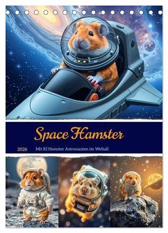 Cover Space Hamster - Mit KI Hamster Astronauten im Weltall (Tischkalender 2026 DIN A5 hoch), CALVENDO Monatskalender