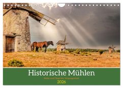 Historische Mühlen - Räder und Flügel der Vergangenheit (Wandkalender 2026 DIN A4 quer), CALVENDO Monatskalender - Calvendo;Schörkhuber, Johann