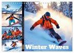 Winter Waves - KI-Kunst trifft auf Snowboard-Action (Wandkalender 2026 DIN A4 quer), CALVENDO Monatskalender
