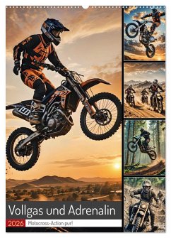 Cover Vollgas und Adrenalin - Motocross-Action pur! (Wandkalender 2026 DIN A2 hoch), CALVENDO Monatskalender