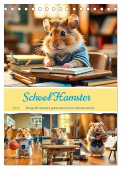 Cover School Hamster - Eifrige KI Hamster präsentieren ihre Hamsterschule (Tischkalender 2026 DIN A5 hoch), CALVENDO Monatskalender