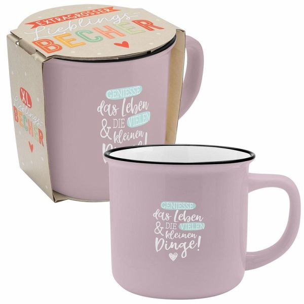 XL-Becher in Emailleoptik mit Motivdruck XL-Becher in Emailleoptik mit Motivdruck