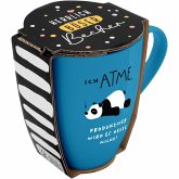 Tasse mit Motivdruck 'Ich atme. Produktiver wird es heute nicht!', mit Banderole Tasse mit Motivdruck 'Ich atme. Produktiver wird es heute nicht!', mit Banderole