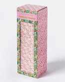 Floral Tumbling Tower Game - Stylish Wooden Stacking Game for Family & Party Fun