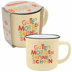 Cover XL-Becher in Emailleoptik mit Motivdruck 