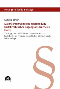 Cover Datenschutzrechtliche Sperrstellung kartellrechtlicher Zugangsansprüche zu Daten (eBook, PDF)