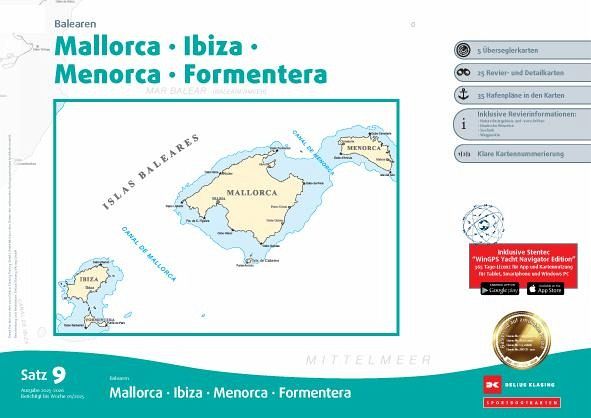 Sportbootkarten Satz 9: Balearen (Ausgabe 2025/2026)