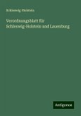 Verordnungsblatt für Schleswig-Holstein und Lauenburg Verordnungsblatt für Schleswig-Holstein und Lauenburg