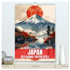 Japan - Old School Poster Style (hochwertiger Premium Wandkalender 2026 DIN A2 hoch), Kunstdruck in Hochglanz
