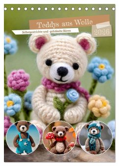 Cover Teddys aus Wolle (Tischkalender 2026 DIN A5 hoch), CALVENDO Monatskalender