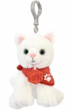 Schlüsselanhänger Katze weiss, 13cm (MQ6) **