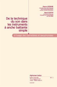 Cover DE LA TECHNIQUE DU SON DANS LES INSTRUMENTS A ANCHE BATTANTE SIMPLE