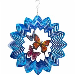 Cover Kinetic Art 110264 - Kinetic Art: Metal Hanging Wind Spinner, Metall Windspiel, 30x38cm, 3D Butterflies