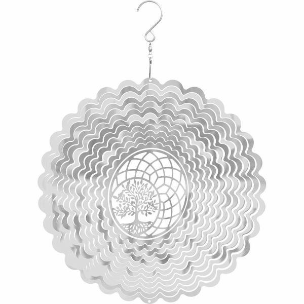 Kinetic Art 110262 - Kinetic Art: Metal Hanging Wind Spinner, Metall Windspiel, 25x33cm, 3D Tree Of Life