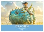 Drachen - Verspielt und fluffig (Wandkalender 2026 DIN A3 quer), CALVENDO Monatskalender