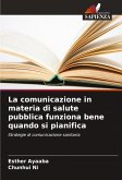 La comunicazione in materia di salute pubblica funziona bene quando si pianifica La comunicazione in materia di salute pubblica funziona bene quando si pianifica