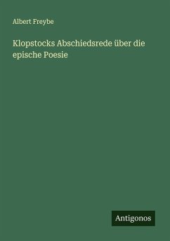 Cover Klopstocks Abschiedsrede über die epische Poesie