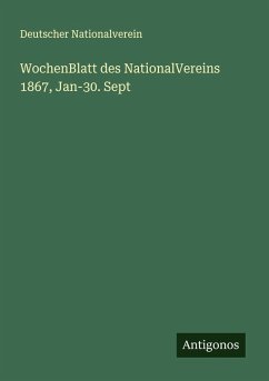 Cover WochenBlatt des NationalVereins 1867, Jan-30. Sept