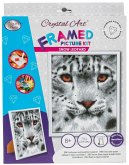 Craft Buddy CAM-15-white - Snow Leopard, 21x25cm Picture Frame Crystal Art, Diamond Painting
