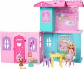 Barbie Chelsea Pop-up-Puppenhaus mit Puppe und über 15 Accessoires, Haus erwei Barbie Chelsea Pop-up-Puppenhaus mit Puppe und über 15 Accessoires, Haus erwei