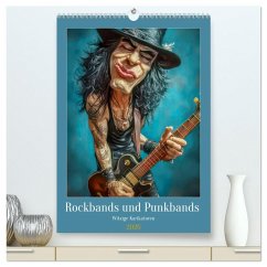 Cover Rockbands und Punkbands - Witzige Karikaturen (hochwertiger Premium Wandkalender 2026 DIN A2 hoch), Kunstdruck in Hochglanz