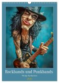 Rockbands und Punkbands - Witzige Karikaturen (Wandkalender 2026 DIN A3 hoch), CALVENDO Monatskalender