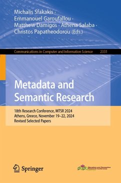 Metadata and Semantic Research (eBook, PDF)