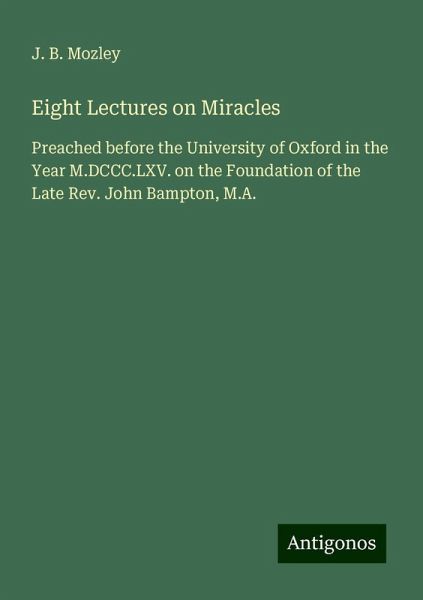 Eight Lectures on Miracles
