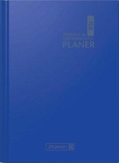 Cover BRUNNEN Termin- & Unterrichtsplaner (2025/2026), 2 Seiten = 1 Woche, A4, 224 Seiten, Kunststoff-Einband Baladek, blau