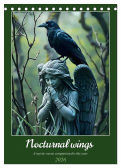 Cover Nocturnal wings - A mystic raven companion for the year (Desk Calendar 2026 DIN A5 portrait), CALVENDO 12 Month DeskCalendar