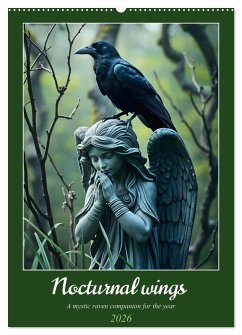 Cover Nocturnal wings - A mystic raven companion for the year (Wall Calendar 2026 DIN A2 portrait), CALVENDO 12 Month Wall Calendar