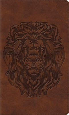 Cover ESV Thinline Bible, Red Letter (Trutone, Brown, Royal Lion Design)