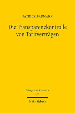 Cover Die Transparenzkontrolle von Tarifverträgen