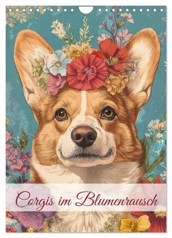 Cover Corgis im Blumenrausch (Wandkalender 2026 DIN A4 hoch), CALVENDO Monatskalender