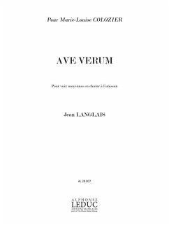 Cover Ave verum pour choeur ŕ l'unisson (voix moyennes)